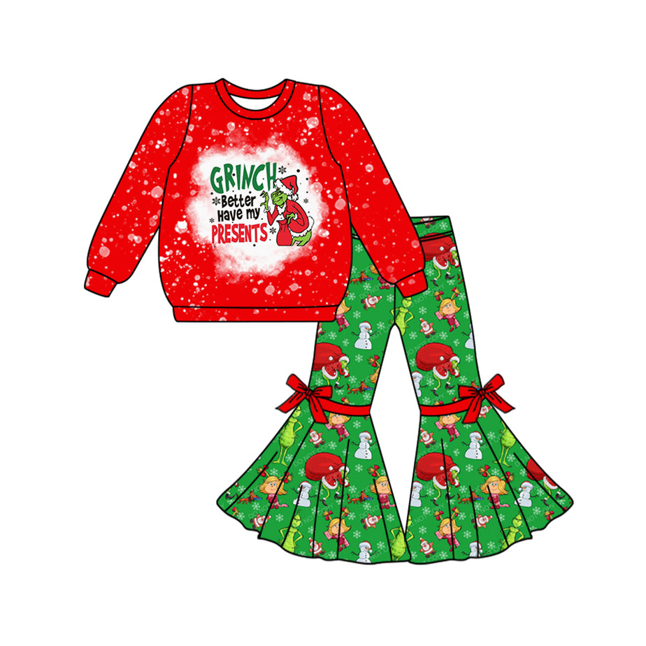 GLP1914 Christmas Design Winter Fall Long Sleeve Wholesale Boutique Kid Outfit