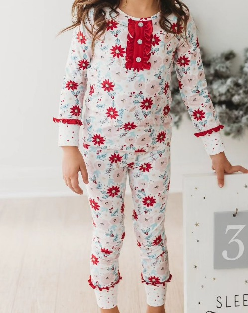 GLP1936 Flower Cute Winter Fall Long Sleeve Wholesale Boutique Kid Outfit Clothing Sets