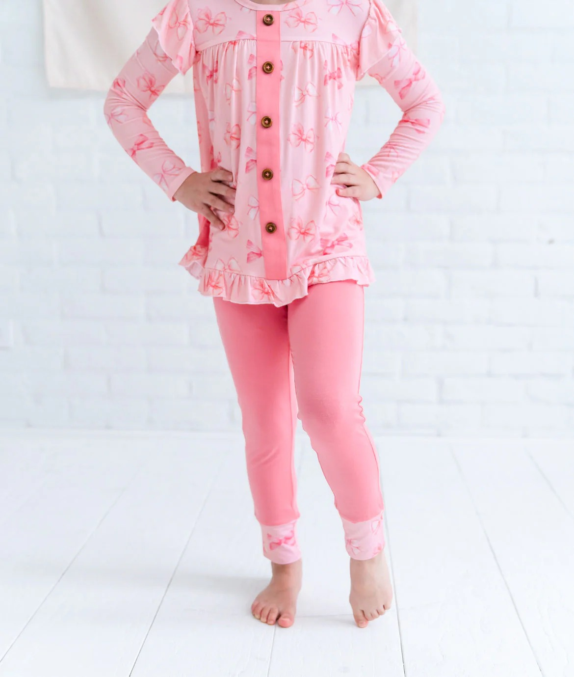 GLP1958 Bow Cute Winter Fall Long Sleeve Wholesale Boutique Kid Outfit Clothing Sets