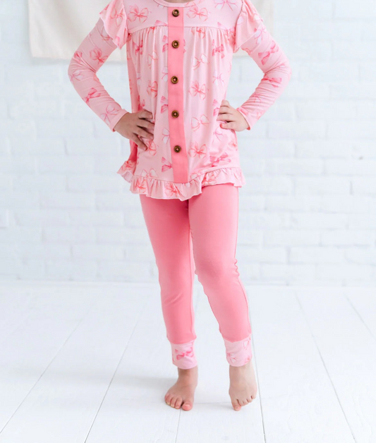 GLP1958 Bow Cute Winter Fall Long Sleeve Wholesale Boutique Kid Outfit Clothing Sets