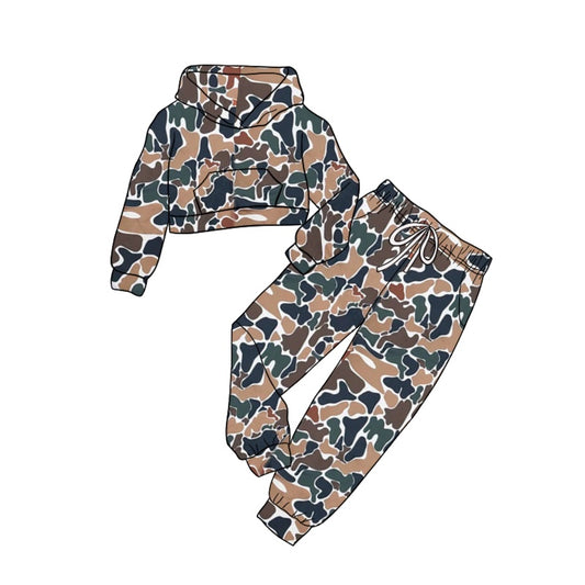 GLP1980 Camo Girls Fall Long Sleeve Wholesale Boutique Kid Outfit Clothing Sets