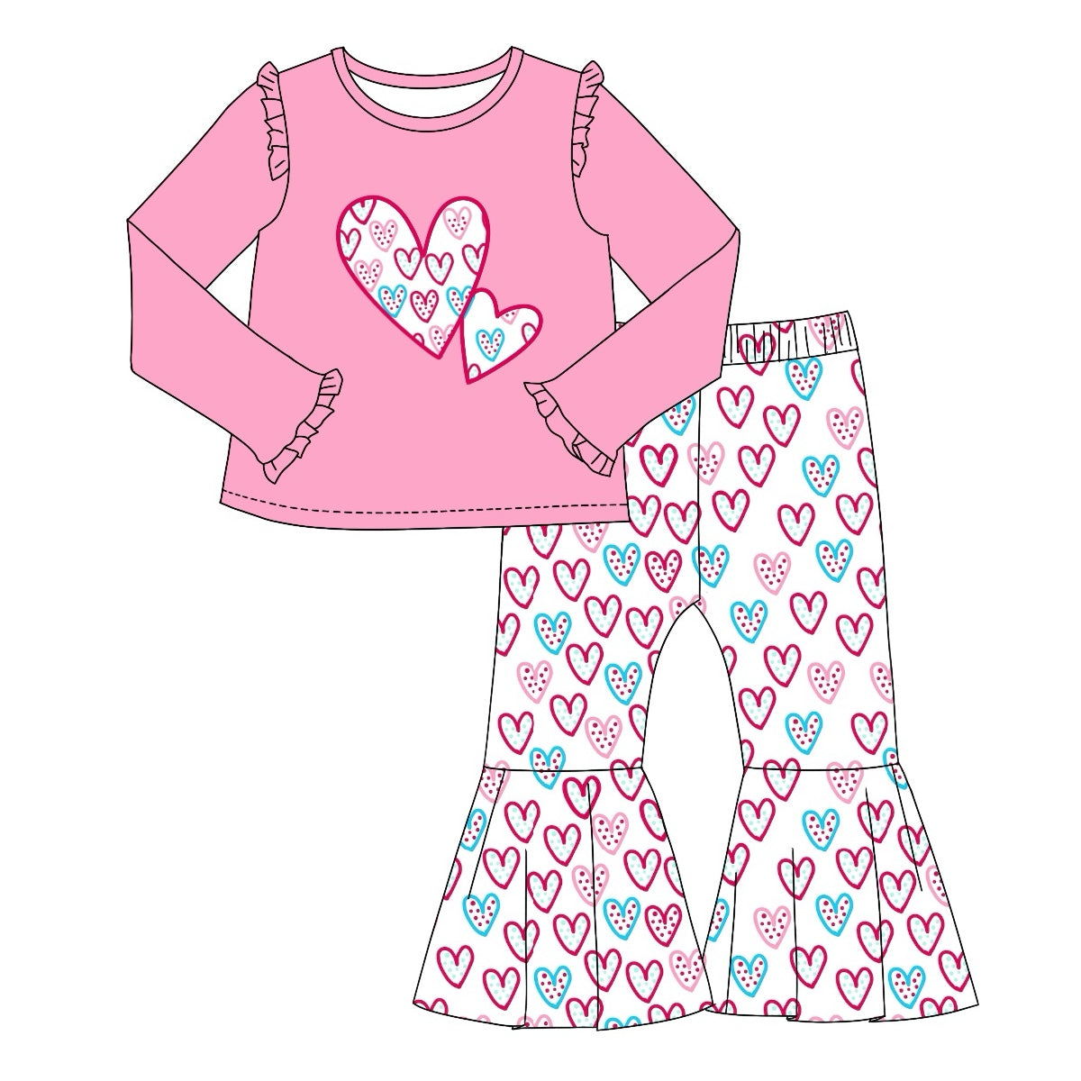 GLP1985 Love Girls Fall Long Sleeve Wholesale Boutique Kid Outfit Clothing Sets