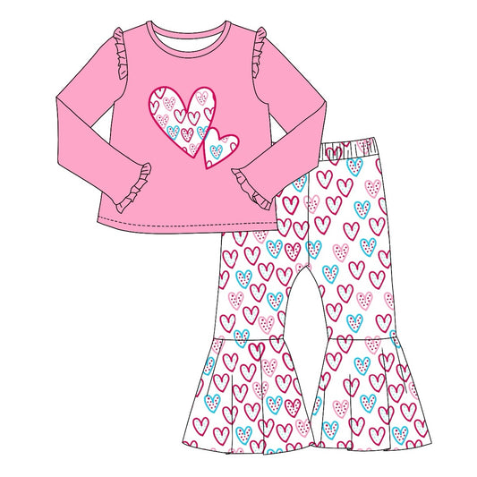 GLP1985 Love Girls Fall Long Sleeve Wholesale Boutique Kid Outfit Clothing Sets