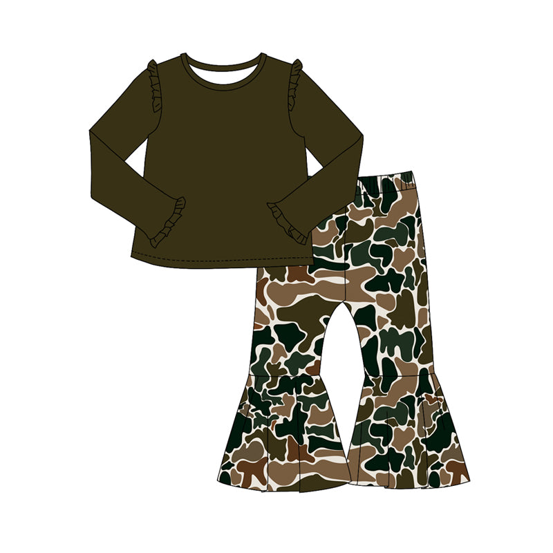 GLP2002 Camo Fall Long Sleeve Wholesale Boutique Kid Outfit Clothing Sets