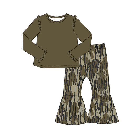 GLP2003 Camo Fall Long Sleeve Wholesale Boutique Kid Outfit Clothing Sets