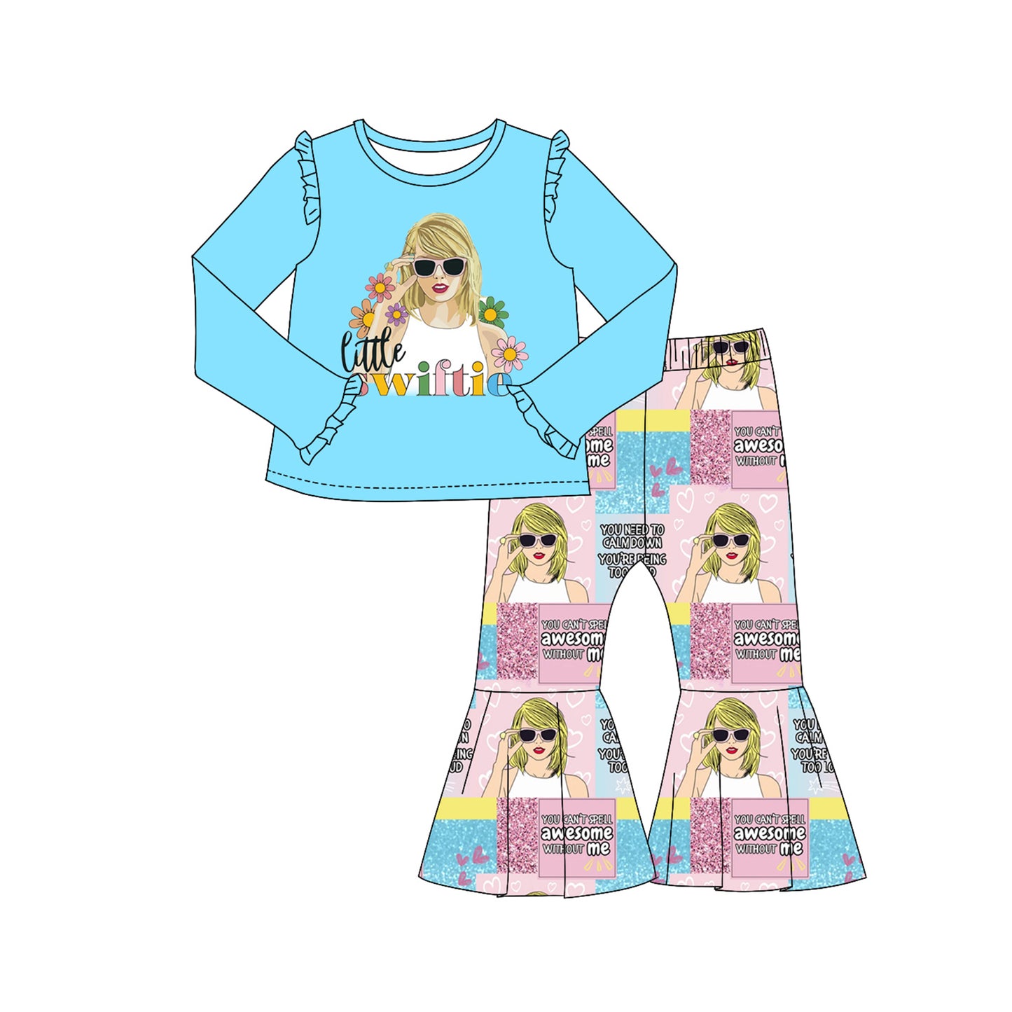 GLP2006 Singer Fall Long Sleeve Wholesale Boutique Kid Outfit Clothing Sets