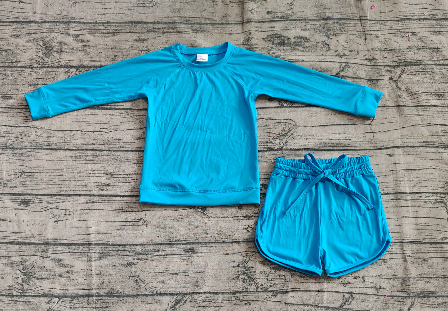 4.11 GLS0005 Long sleeves blue top shorts kids girls yoga clothes pre order