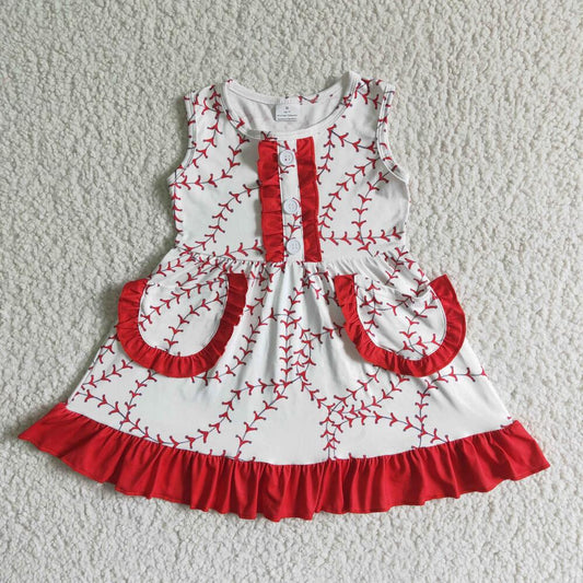 GSD0029 Baseball Cute Kid Shorts Summer Boutique Children Dress