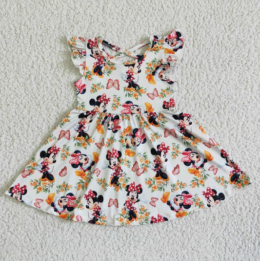 GSD0048 Cartoon Summer Girls Floral Deer Dress