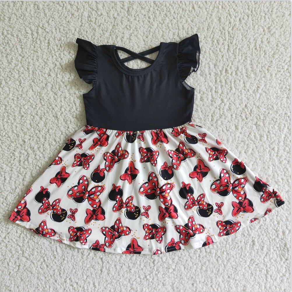 GSD0053 Black Kid Shorts Summer Boutique Children Dress