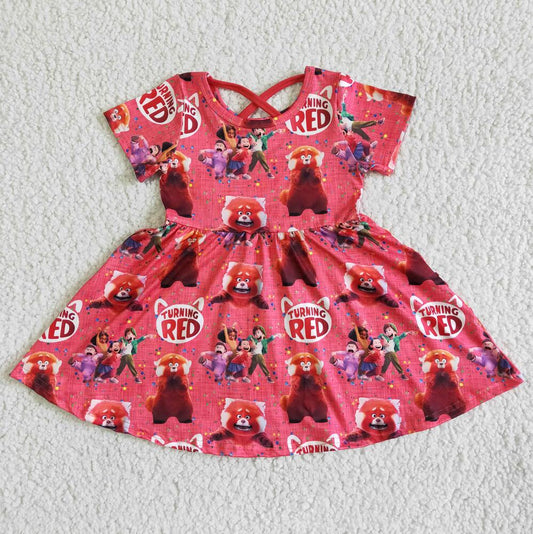 GSD0059 Red Kid Shorts Summer Boutique Children Dress