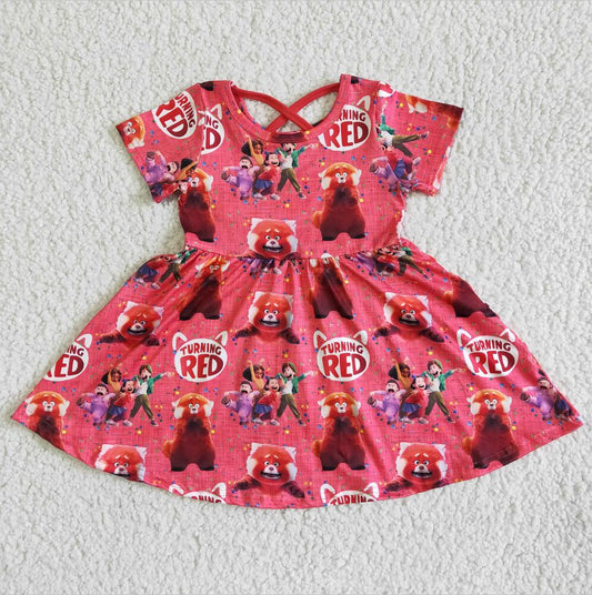 GSD0059 Red Cute Girl Summer Clothing Girls Dress