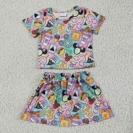 GSD0073 Cartoon Wholesale Kid Ruffle Summer Boutique Outfits