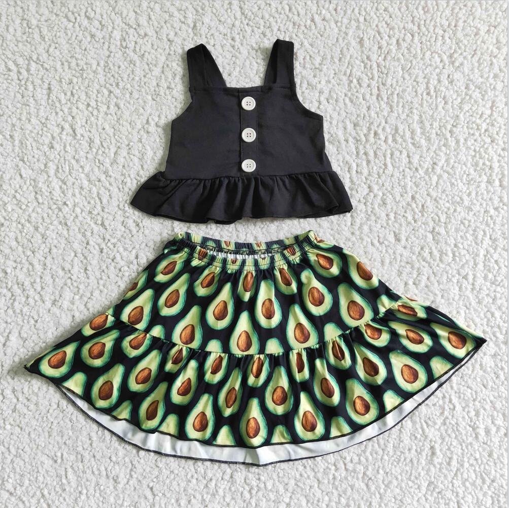 GSD0081 Cute Wholesale Kid Ruffle Summer Boutique Outfits