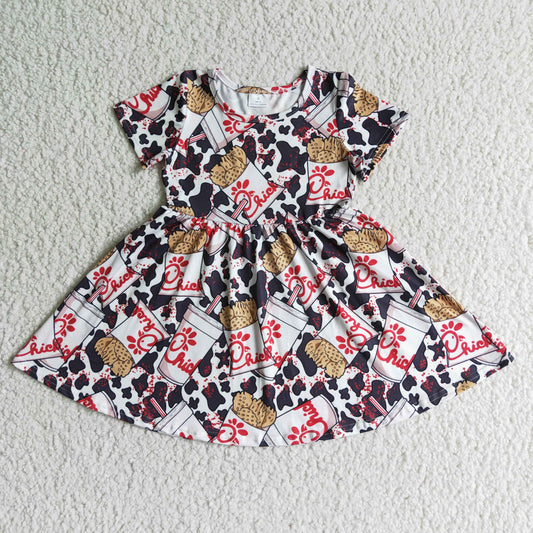 GSD0093 Cute Short Sleeve Children Clothing Kid Summer Boutique Dresses