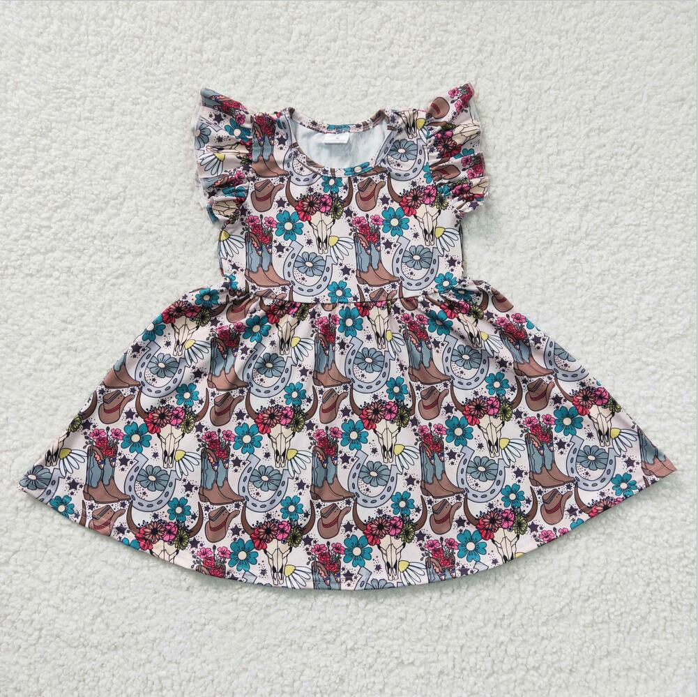 GSD0165 Boots Cute Girl Summer Clothing Girls Dresses