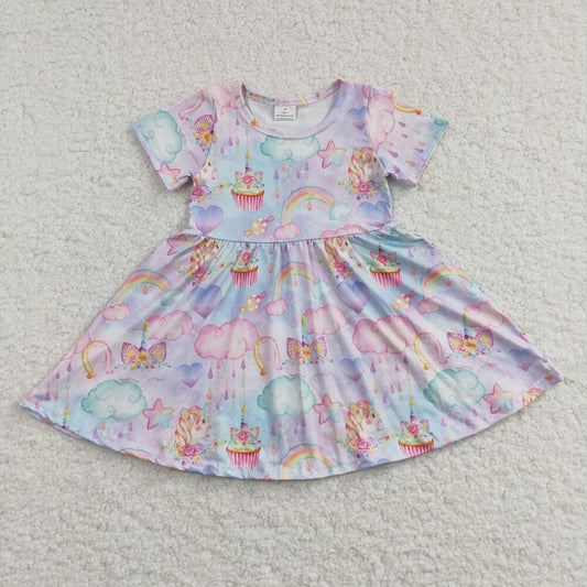 GSD0166 Pink Cute Girl Summer Clothing Girls Dresses