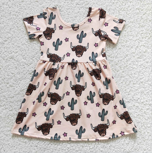 GSD0178 Cow Cute Girl Summer Clothing Girls Dresses