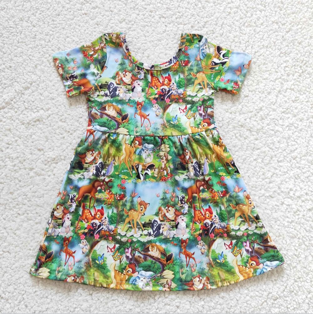 GSD0179 Cartoon Cute Girl Summer Clothing Girls Dresses