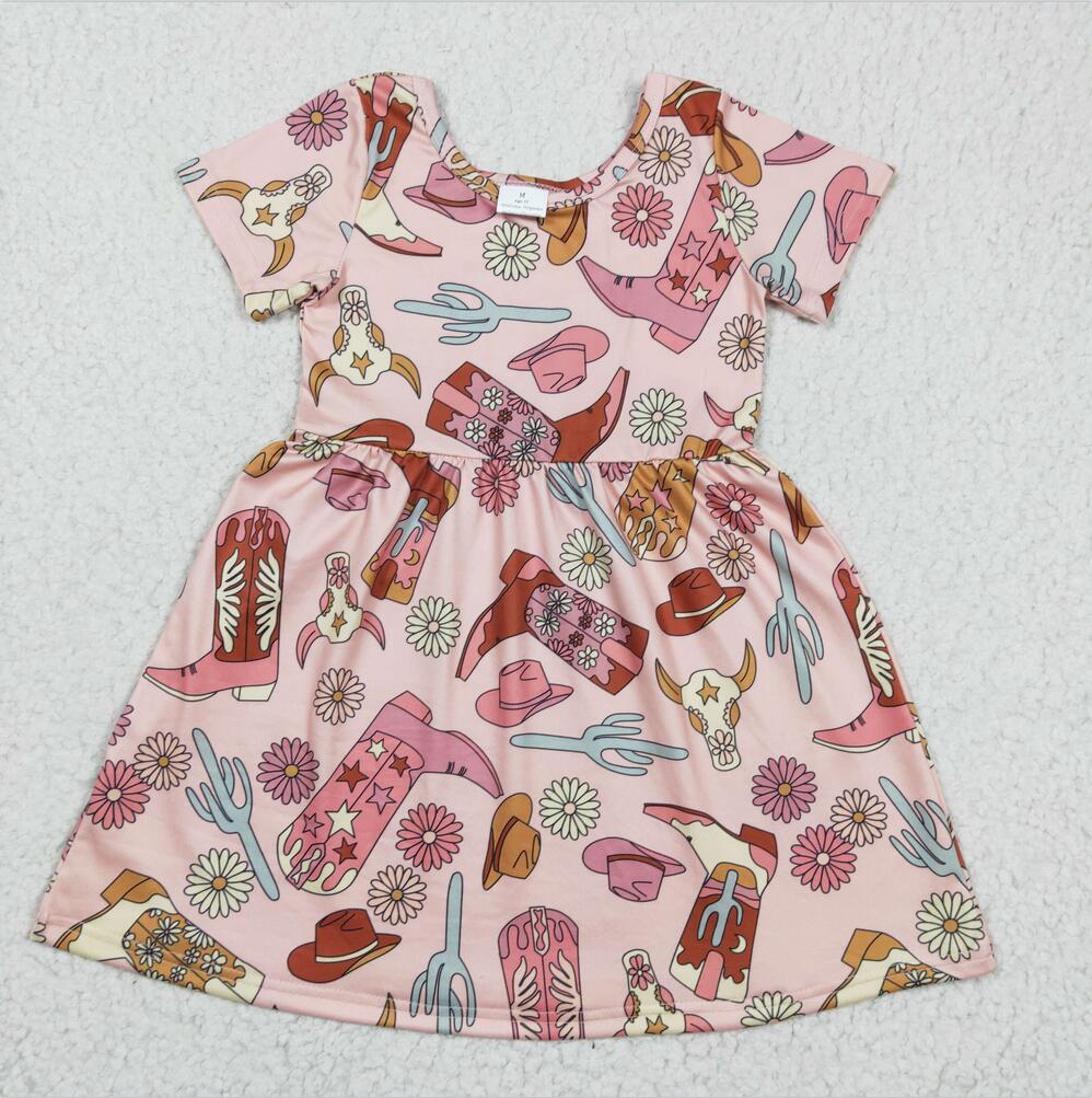 GSD0205 Boots Cute Girl Summer Clothing Girls Dresses