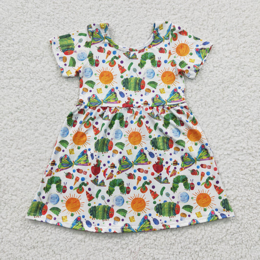 RTS NO MOQ Baby Girl Summer Skirt GSD0224 Green Tunic  Knee Length Dresses