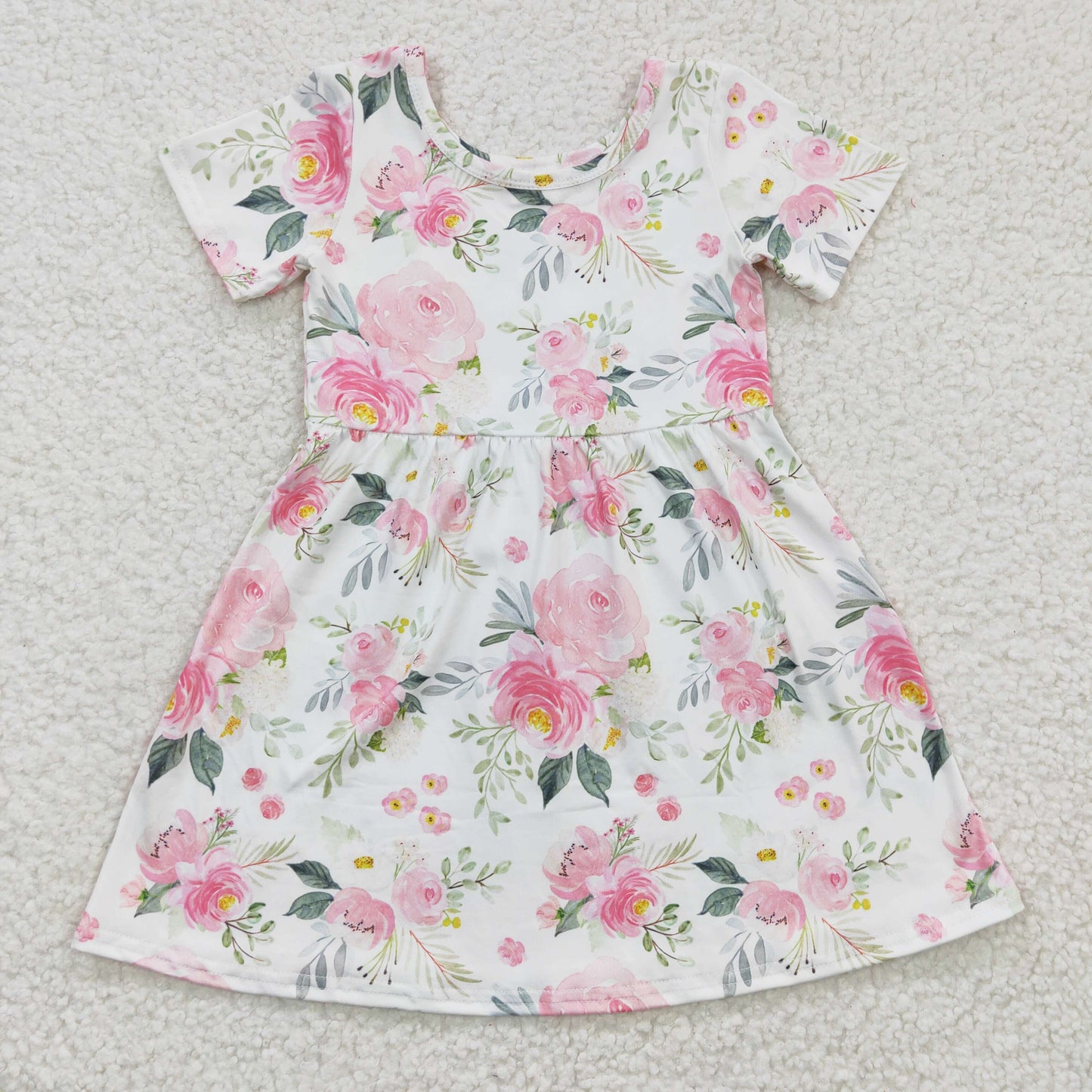 GSD0274  Floral Cute Girl Summer Short Sleeve Clothing Girls Dresses