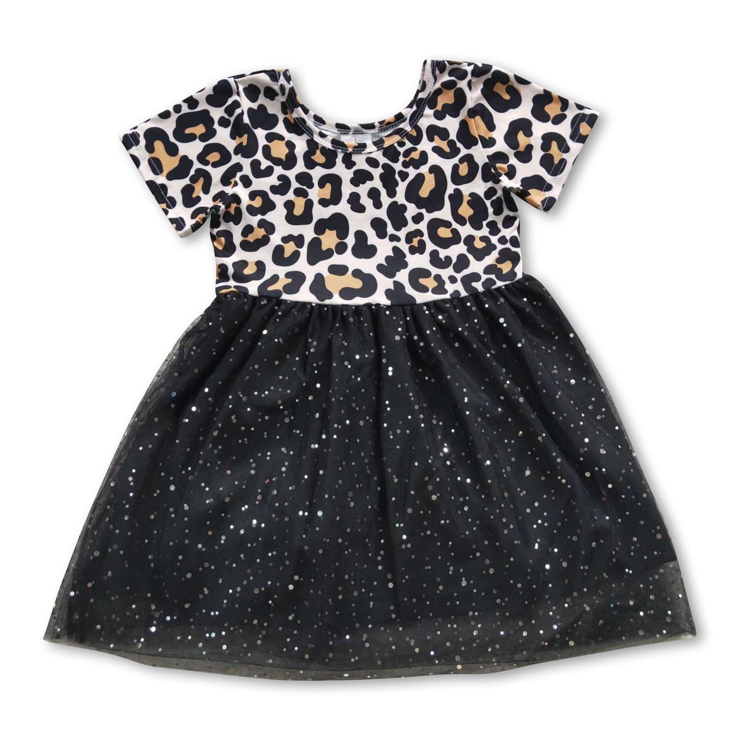 6.9 RTS NO MOQ Baby Girl Summer Skirt GSD0329 Leopard Tutu Knee Length Dresses