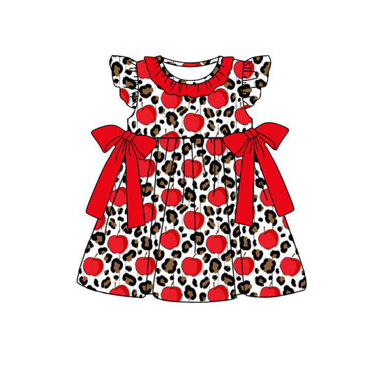 GSD1024 Red Girl Summer Design Short Sleeve Children Dresses