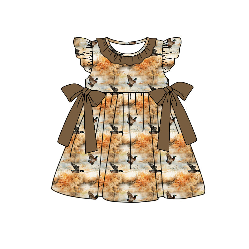 GSD1027 Duck Girl Summer Design Short Sleeve Children Dresses