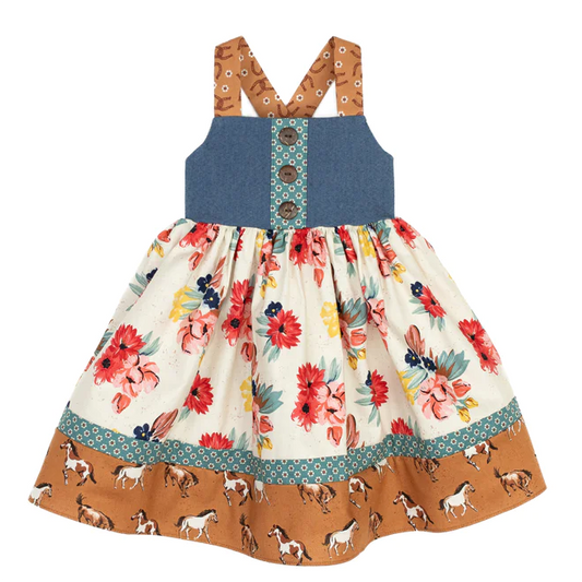 GSD1035 Girl Summer Design Short Sleeve Children Dresses