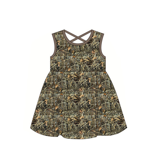 GSD1040  Camo Summer Baby Girls Wear Short Sleeve Kid Dress