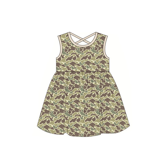 GSD1042 Camo Summer Baby Girls Wear Short Sleeve Kid Dresses