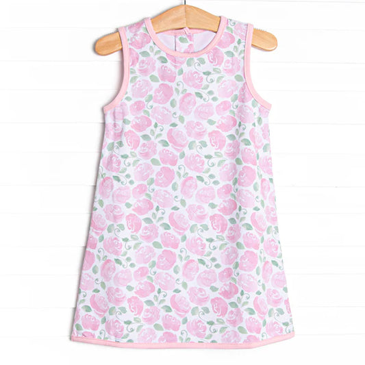 GSD1045 Pink Summer Baby Girls Wear Short Sleeve Kid Twirl Dresses