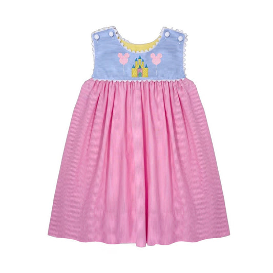 GSD1052 Pink Tulle Summer Girls Wear Short Sleeve Kid Twirl Dress