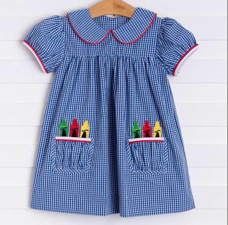 GSD1057 Back To School Summer Girls Wear Short Sleeve Kid Twirl Dress