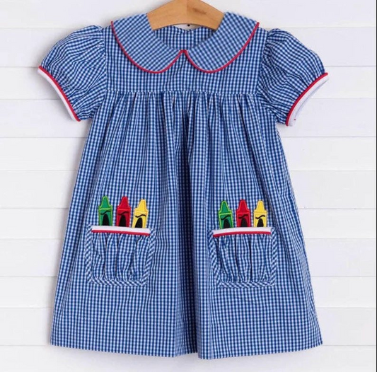 GSD1057 Back To School Summer Girls Wear Short Sleeve Kid Twirl Dress