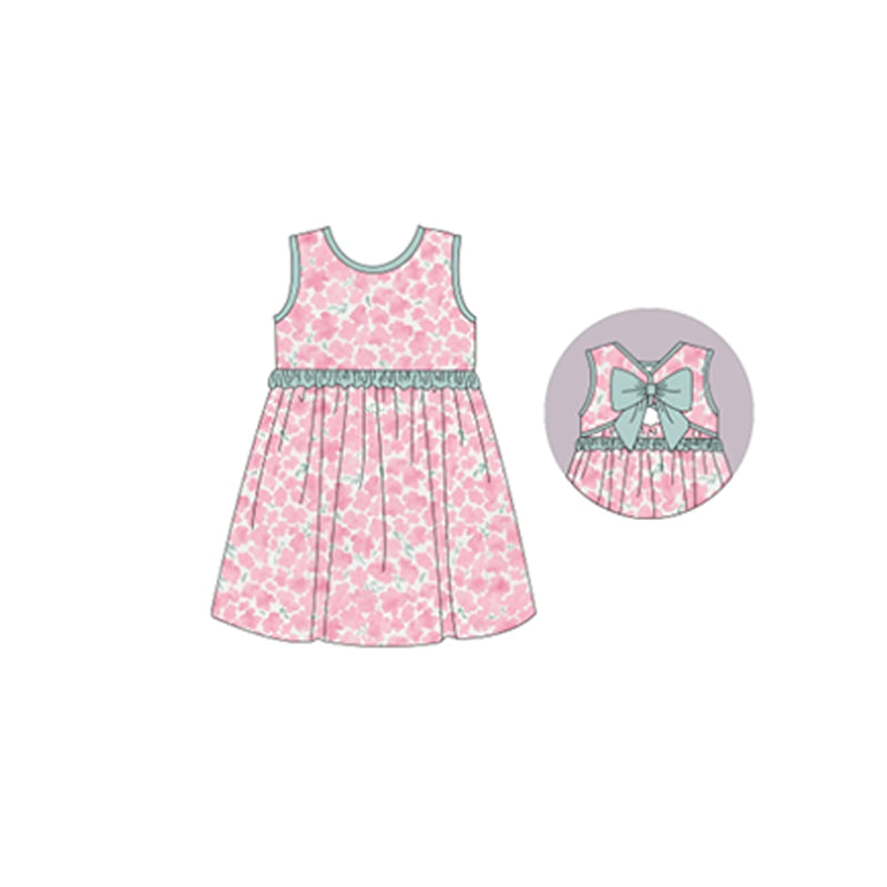 GSD1064 Pink Leopard Summer Baby Girls Wear Short Sleeve Kid Dress