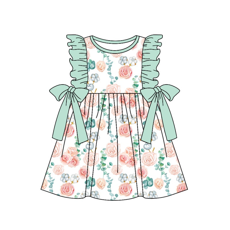 GSD1071  Summer Floral Baby Girls Wear Short Sleeve Kid Dress