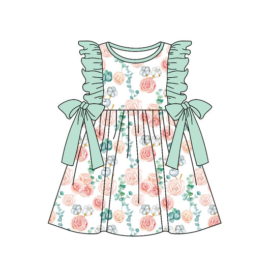 GSD1071  Summer Floral Baby Girls Wear Short Sleeve Kid Dress