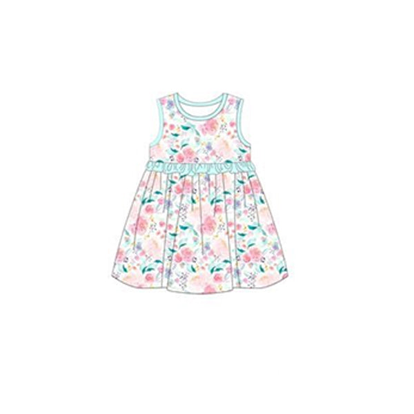 GSD1083 Floral Cute Baby Girls Short Sleeve Kid Dresses