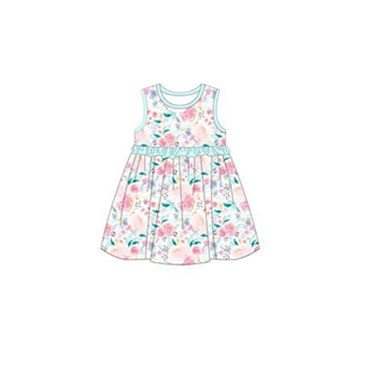 GSD1083 Floral Cute Baby Girls Short Sleeve Kid Dresses