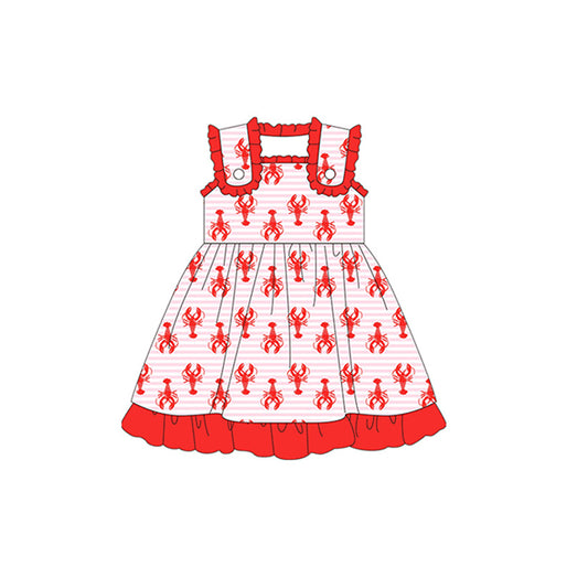 GSD1089 Red Lovely Baby Girls Wear Short Sleeve Dresses
