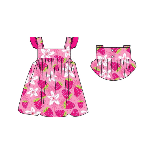GSD1090 Pink Lovely Baby Girls Wear Short Sleeve Dresses