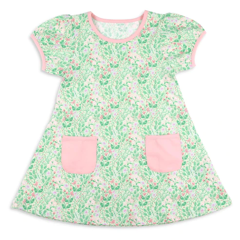 GSD1091 Green Lovely Baby Girls Wear Short Sleeve Dresses