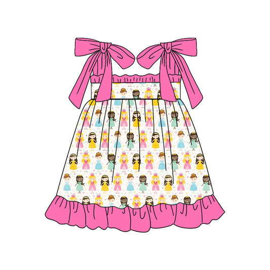 GSD1097  Cute Pink Princess Baby Girls Wear Short Sleeve Dresses