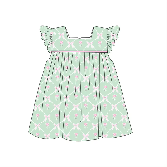 GSD1112 Green Baby Girls Short Sleeve Dress