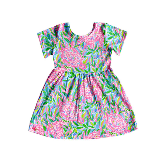 GSD1118 Hot Sale Cute Baby Girls Short Sleeve Dress