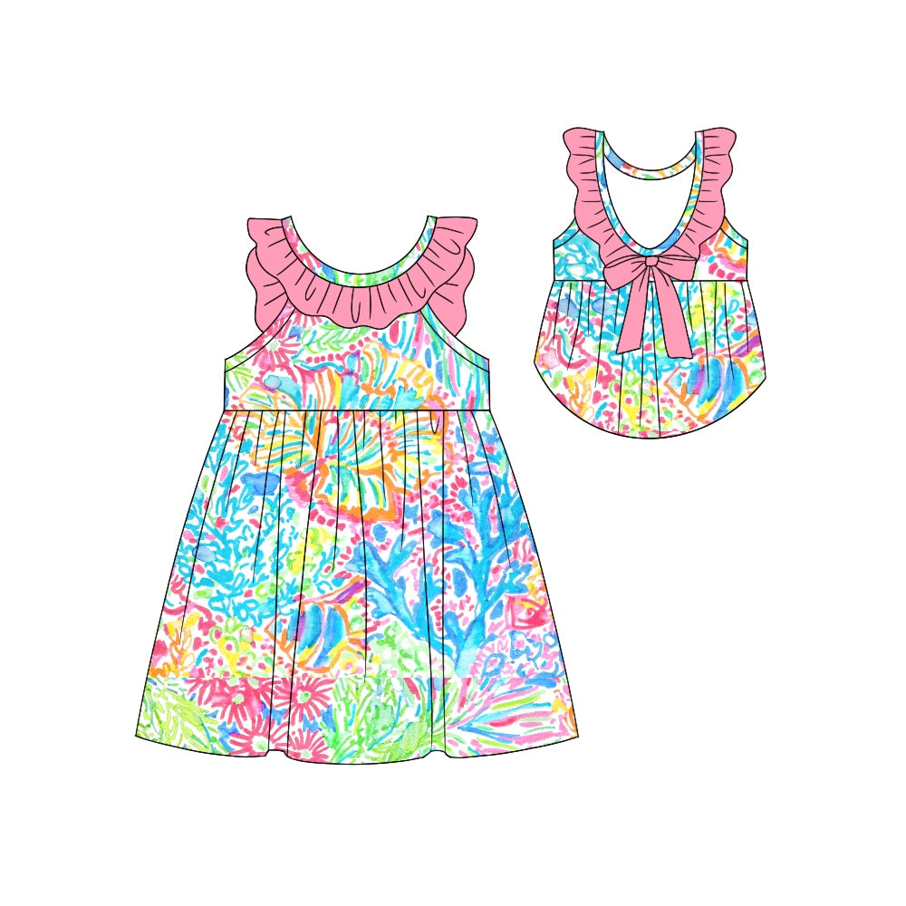 GSD1134 Colorful Cute Baby Girls Wear Short Sleeve Dresses