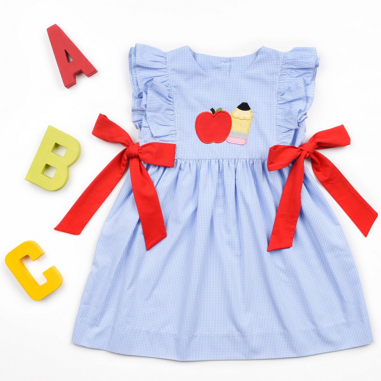 GSD1143 Back To School Cute Baby Girls Wear Short Sleeve Kid Dresses