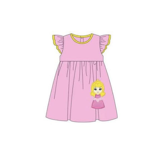 GSD1146 Pink Cute Princess Baby Girls Party Wear Short Sleeve Kid Dress